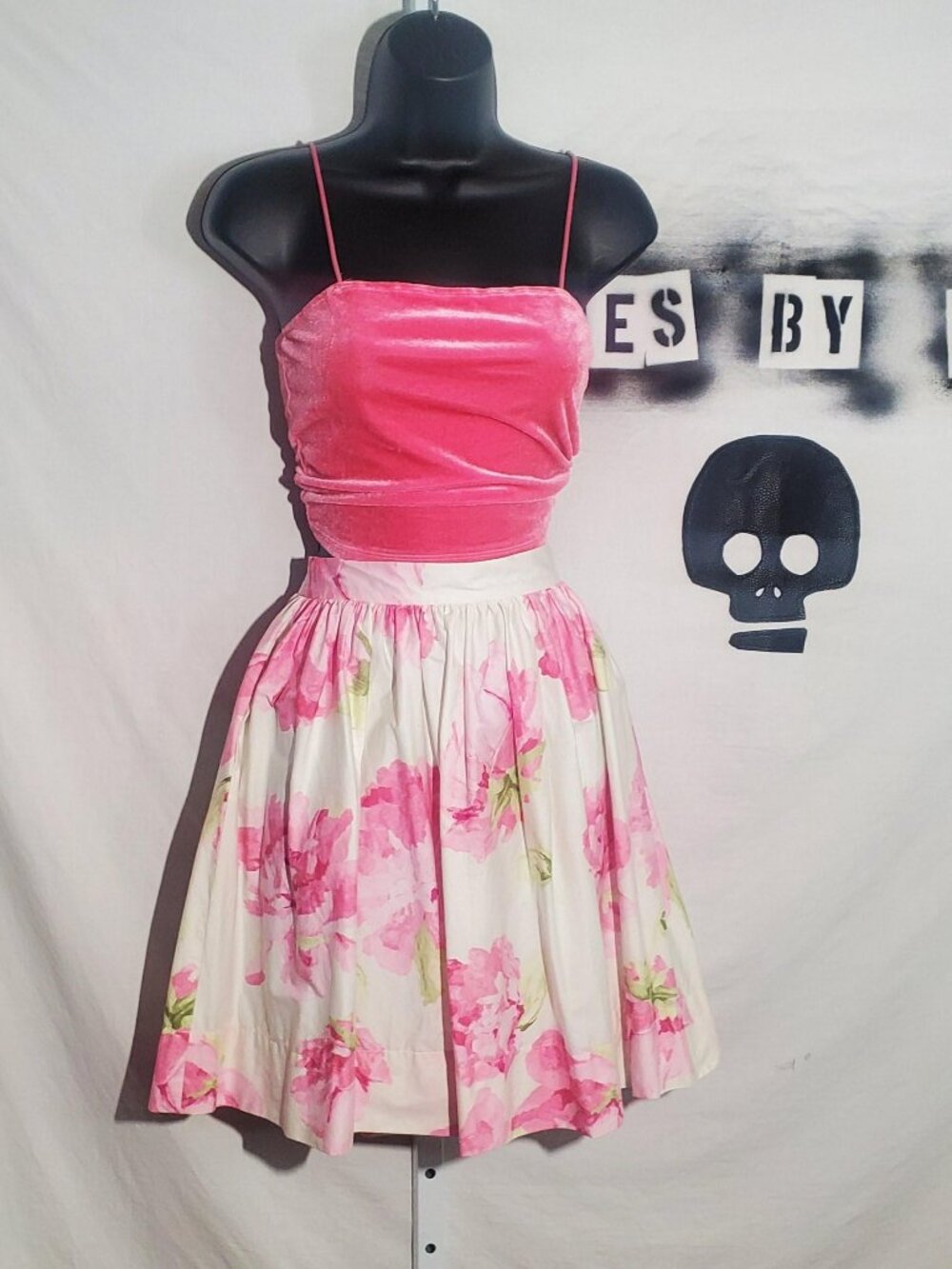 Liz Claiborne NY Rose Print Full Cotton Skirt